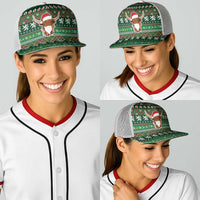Scottish Christmas Baseball Net Cap Highland Cattle-Xmas Tartan Stripes Style Green Color - Wonder Print Shop