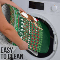 Scottish Christmas Bathroom Set Highland Cattle-Xmas Tartan Stripes Style Green Color - Wonder Print Shop