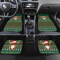Scottish Christmas Car Mats Highland Cattle-Xmas Tartan Stripes Style Green Color - Wonder Print Shop