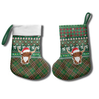 Scottish Christmas Stocking Highland Cattle-Xmas Tartan Stripes Style Green Color - Wonder Print Shop