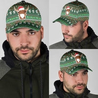 Scottish Christmas Classic Cap Highland Cattle-Xmas Tartan Stripes Style Green Color - Wonder Print Shop