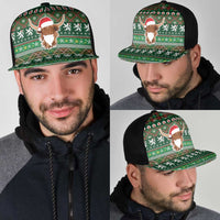 Scottish Christmas Mesh Trucker Cap Highland Cattle-Xmas Tartan Stripes Style Green Color - Wonder Print Shop