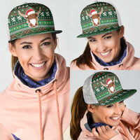 Scottish Christmas Mesh Trucker Cap Highland Cattle-Xmas Tartan Stripes Style Green Color - Wonder Print Shop
