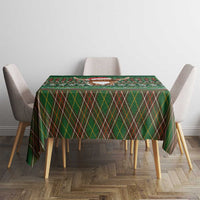 Scottish Christmas Tablecloth Highland Cattle-Xmas Tartan Stripes Style Green Color - Wonder Print Shop