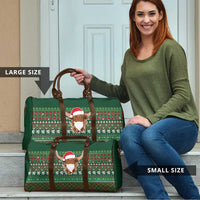 Scottish Christmas Travel Bag Highland Cattle-Xmas Tartan Stripes Style Green Color - Wonder Print Shop