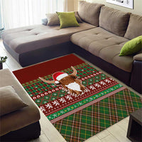 Scottish Christmas Area Rug Highland Cattle-Xmas Tartan Stripes Style Red Color - Wonder Print Shop
