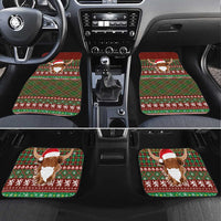 Scottish Christmas Car Mats Highland Cattle-Xmas Tartan Stripes Style Red Color - Wonder Print Shop