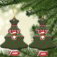 Scottish Christmas Ceramic Ornament Highland Cattle-Xmas Tartan Stripes Style Red Color - Wonder Print Shop
