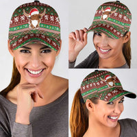 Scottish Christmas Classic Cap Highland Cattle-Xmas Tartan Stripes Style Red Color - Wonder Print Shop