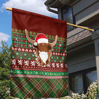 Scottish Christmas Garden Flag Highland Cattle-Xmas Tartan Stripes Style Red Color - Wonder Print Shop