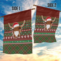 Scottish Christmas Garden Flag Highland Cattle-Xmas Tartan Stripes Style Red Color - Wonder Print Shop