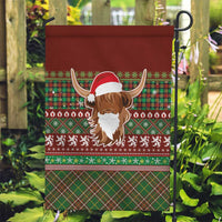 Scottish Christmas Garden Flag Highland Cattle-Xmas Tartan Stripes Style Red Color - Wonder Print Shop