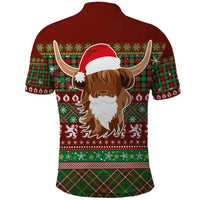 Scottish Christmas Polo Shirt Highland Cattle-Xmas Tartan Stripes Style Red Color - Wonder Print Shop