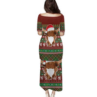 Scottish Christmas Puletasi Highland Cattle-Xmas Tartan Stripes Style Red Color - Wonder Print Shop