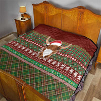 Scottish Christmas Quilt Highland Cattle-Xmas Tartan Stripes Style Red Color - Wonder Print Shop