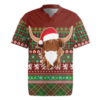 Scottish Christmas Rugby Jersey Highland Cattle-Xmas Tartan Stripes Style Red Color - Wonder Print Shop