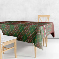 Scottish Christmas Tablecloth Highland Cattle-Xmas Tartan Stripes Style Red Color - Wonder Print Shop