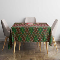 Scottish Christmas Tablecloth Highland Cattle-Xmas Tartan Stripes Style Red Color - Wonder Print Shop