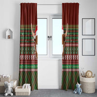 Scottish Christmas Window Curtain Highland Cattle-Xmas Tartan Stripes Style Red Color - Wonder Print Shop