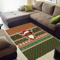 Scottish Christmas Area Rug Highland Cattle-Xmas Tartan Stripes Style Brown Color - Wonder Print Shop