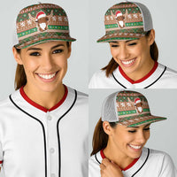 Scottish Christmas Baseball Net Cap Highland Cattle-Xmas Tartan Stripes Style Brown Color - Wonder Print Shop