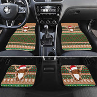 Scottish Christmas Car Mats Highland Cattle-Xmas Tartan Stripes Style Brown Color - Wonder Print Shop