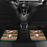 Scottish Christmas Car Mats Highland Cattle-Xmas Tartan Stripes Style Brown Color - Wonder Print Shop