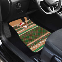 Scottish Christmas Car Mats Highland Cattle-Xmas Tartan Stripes Style Brown Color - Wonder Print Shop