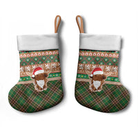 Scottish Christmas Stocking Highland Cattle-Xmas Tartan Stripes Style Brown Color - Wonder Print Shop