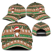 Scottish Christmas Classic Cap Highland Cattle-Xmas Tartan Stripes Style Brown Color - Wonder Print Shop