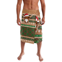 Scottish Christmas Lavalava Highland Cattle-Xmas Tartan Stripes Style Brown Color - Wonder Print Shop