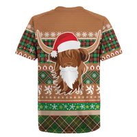 Scottish Christmas Rugby Jersey Highland Cattle-Xmas Tartan Stripes Style Brown Color - Wonder Print Shop