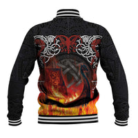 Scotland Up Helly Aa Baseball Jacket Drakkar Viking Longship Burning The Return of The Light - Wonder Print Shop