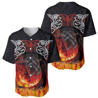 Scotland Up Helly Aa Baseball Jersey Drakkar Viking Longship Burning The Return of The Light - Wonder Print Shop