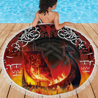 Scotland Up Helly Aa Beach Blanket Drakkar Viking Longship Burning The Return of The Light - Wonder Print Shop