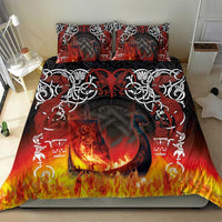 Scotland Up Helly Aa Bedding Set Drakkar Viking Longship Burning The Return of The Light - Wonder Print Shop