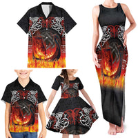 Scotland Up Helly Aa Family Matching Tank Maxi Dress and Hawaiian Shirt Drakkar Viking Longship Burning The Return of The Light - Wonder Print Shop