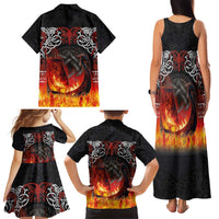 Scotland Up Helly Aa Family Matching Tank Maxi Dress and Hawaiian Shirt Drakkar Viking Longship Burning The Return of The Light - Wonder Print Shop