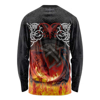 Scotland Up Helly Aa Long Sleeve Shirt Drakkar Viking Longship Burning The Return of The Light - Wonder Print Shop