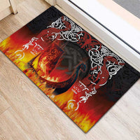 Scotland Up Helly Aa Rubber Doormat Drakkar Viking Longship Burning The Return of The Light - Wonder Print Shop