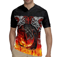 Scotland Up Helly Aa Rugby Jersey Drakkar Viking Longship Burning The Return of The Light - Wonder Print Shop