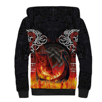 Scotland Up Helly Aa Sherpa Hoodie Drakkar Viking Longship Burning The Return of The Light - Wonder Print Shop