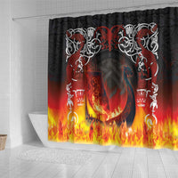 Scotland Up Helly Aa Shower Curtain Drakkar Viking Longship Burning The Return of The Light