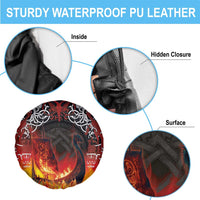 Scotland Up Helly Aa Spare Tire Cover Drakkar Viking Longship Burning The Return of The Light - Wonder Print Shop