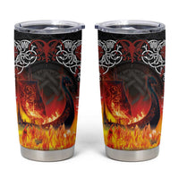 Scotland Up Helly Aa Tumbler Cup Drakkar Viking Longship Burning The Return of The Light - Wonder Print Shop