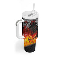 Scotland Up Helly Aa Tumbler With Handle Drakkar Viking Longship Burning The Return of The Light - Wonder Print Shop