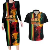 Black History Month Couples Matching Long Sleeve Bodycon Dress and Hawaiian Shirt Black Soul - I'm Black Every Month - Wonder Print Shop