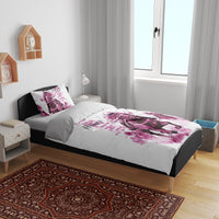 Kentucky Horses Racing Bedding Set Jockey Drawing Style Pink Out Color - Wonder Print Shop