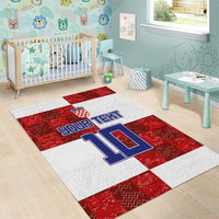 Custom Croatia Football Area Rug Checkered Ones Sport Grunge Style