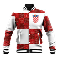 Custom Croatia Football Baseball Jacket Checkered Ones Sport Grunge Style